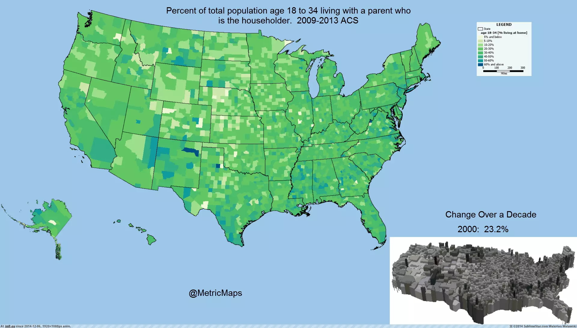 #Living #Population #Parent #Acs #Householder #County #Age [Dataisbeautiful] US county population age 18 to 34 living with a parent who is the householder. 2009-2013 ACS [OC] GIF (Изображение из альбом My r/DATAISBEAUTIFUL favs))