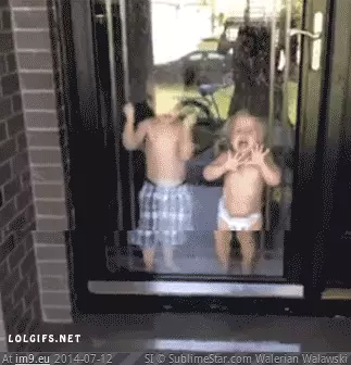 #Funny #Boy #Cannon #Saves #Younger #Sister #Water [Funny] Boy saves his younger sister from water cannon GIF (Image of album My r/FUNNY favs))