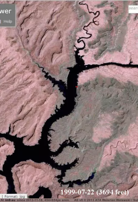 #Images #Lake #River #Powell #Usgs #Hite #Colorado #Changing #Path #Marina [Mapporn] Colorado River path changing at Hite Marina (Lake Powell). [454 x 654][GIF] Images from USGS. GIF (Image of album My r/MAPS favs))