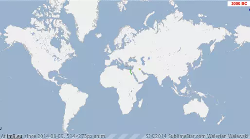 #Map #Semi #World [Mapporn] Map of the world 3000BCE to 2014CE [GIF] [Semi-OC] [514x273] GIF (Image of album My r/MAPS favs))