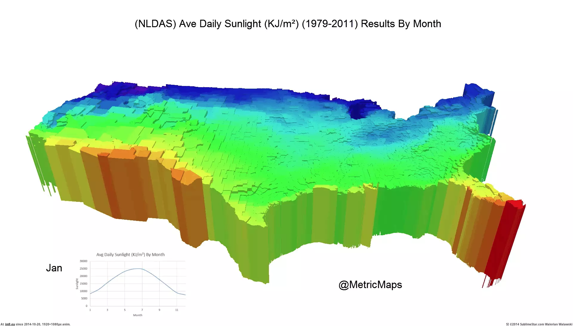 #Time #Map #Counties #Prism #1134x638 #Series #Usa #Sunlight [Mapporn] [OC] Prism Time Series Map of Sunlight for USA Counties [1134x638] [GIF] GIF (Image of album My r/MAPS favs))