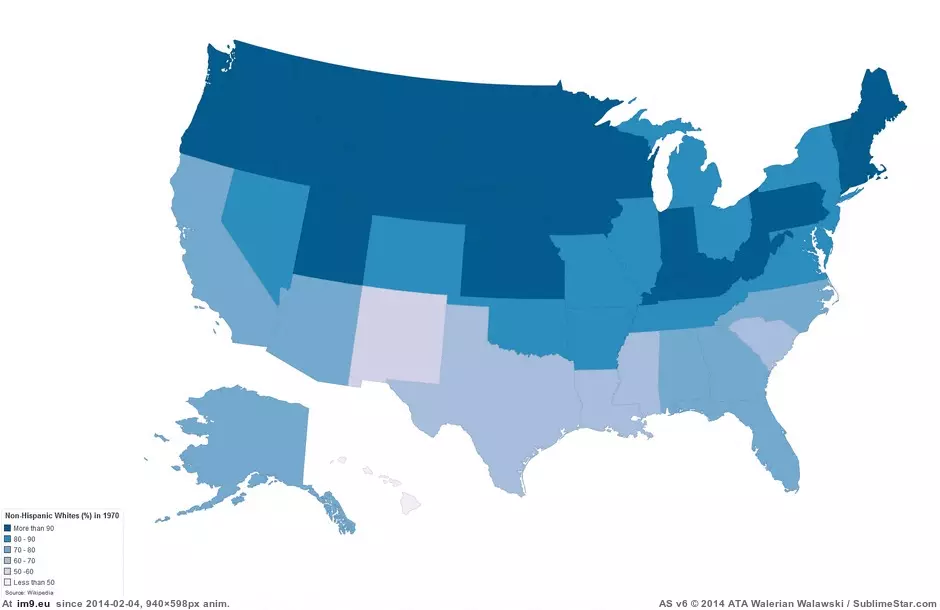 #People #940x598 #White [Mapporn] People that are white in the U.S [GIF] [940x598] GIF (Image de album My r/MAPS favs))