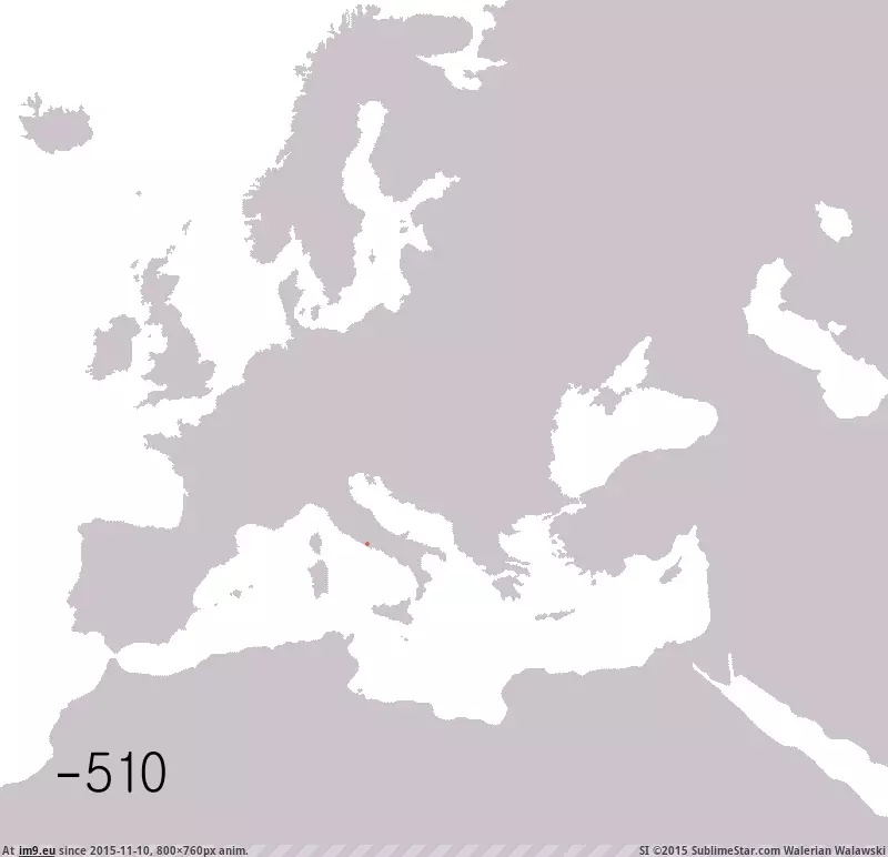 #Fall #Western #Eastern #Empires #Roman #Rise [Mapporn] Rise and Fall of the Eastern and Western Roman Empires [800x760] GIF (Bild von album My r/MAPS favs))