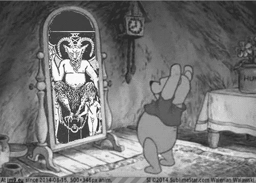 #Disney #Worship #Satan #Winnie #Pooh #Hail Winnie The Pooh Satan Worship (Disney hail Satan) GIF (Bild von album Rehost))
