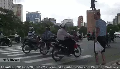 #Wtf #Road #Vietnam #Crossing #Saigon #Experience #Scary [Wtf] Crossing the road in Saigon, Vietnam, is a scary experience. GIF (Image of album My r/WTF favs))