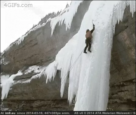 #Wtf #Climbing #Ice [Wtf] Ice climbing GIF (Image of album My r/WTF favs))