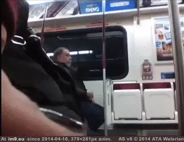 #Wtf #Subway #Ride [Wtf] Just another ride home on the subway... GIF (Obraz z album My r/WTF favs))